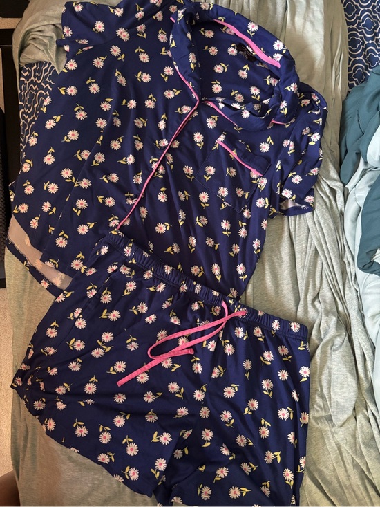 kate spade Other - kate spade Navy Daisy Short Pajama Set with Pink Trim